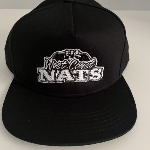 Black Baseball Cap with Black & White Logo